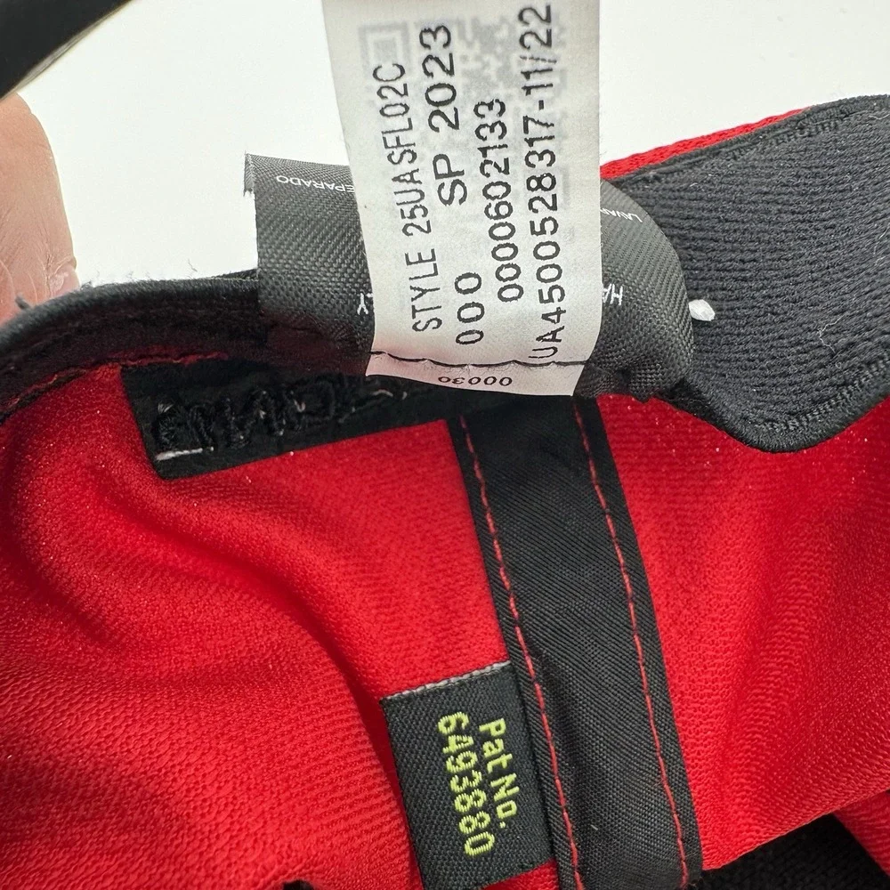Under Armour Youth Red Baseball Cap Black Logo Hat 25UASFL02C Size S/P 1-3 Years